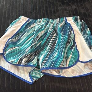 Champion Blue and White Lined Athletic Shorts